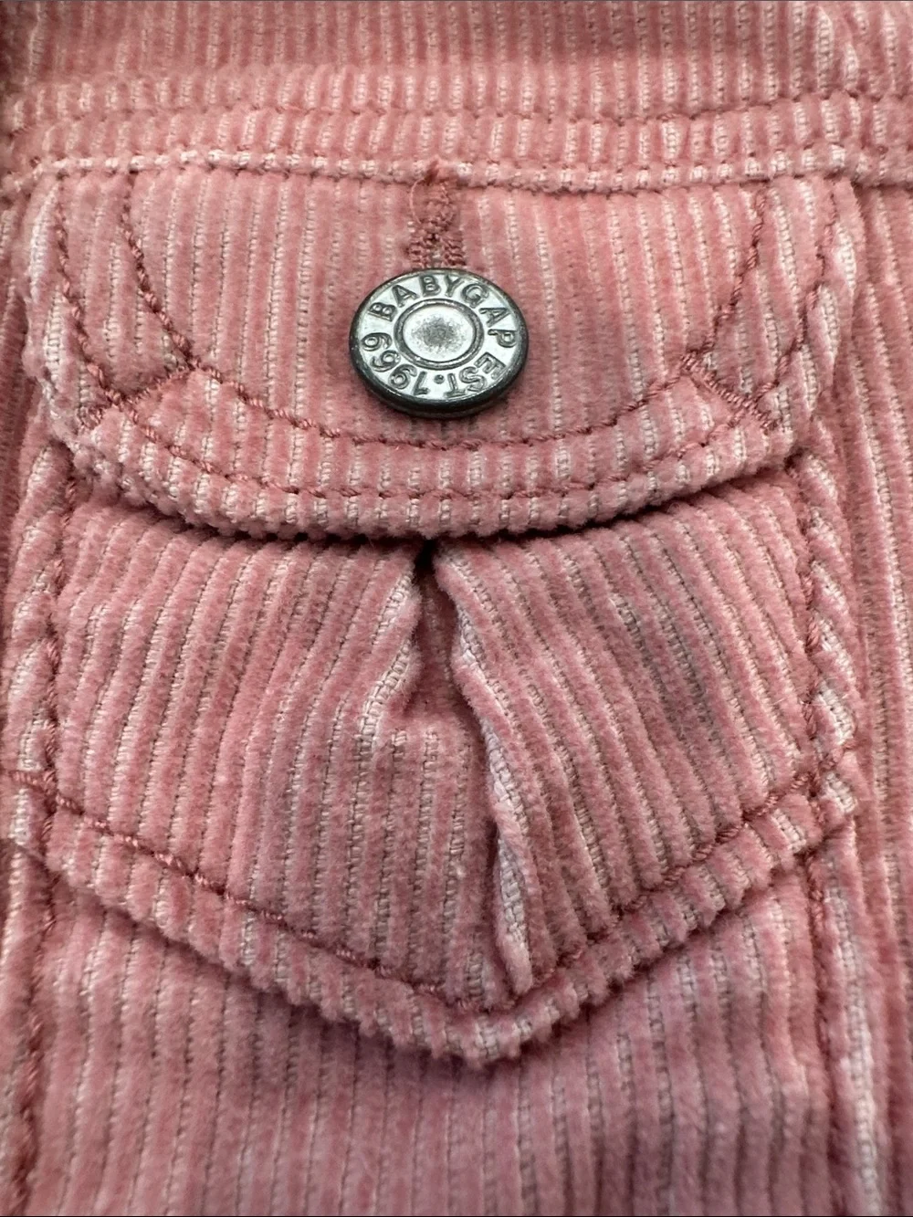 Baby Gap Pink Corduroy Sherpa Lined Trucker Jacket 6-12 Months Kids Coat